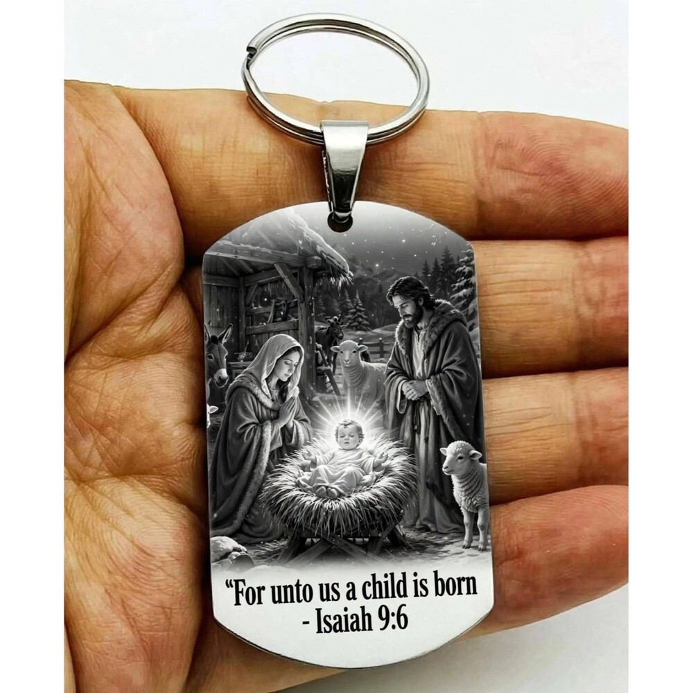 Isaiah 9 : 6 God Lord Jesus Christ Stainless Keychain Reminder Faith Believe
